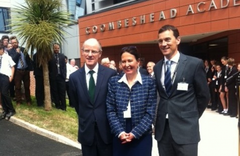 Anne Marie, Nick Gibb and Matthew Shanks at School Building Opening