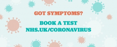 Book a test at nhs.uk/coronavirus