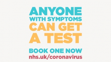 Anyone with symptoms can get a test - book one now at nhs.uk/coronavirus